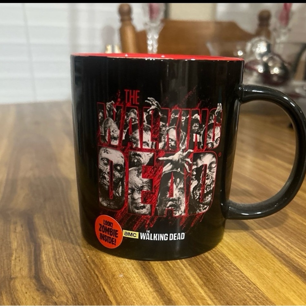 Just Funky The Walking Dead Black and Red Mug with Zombie inside